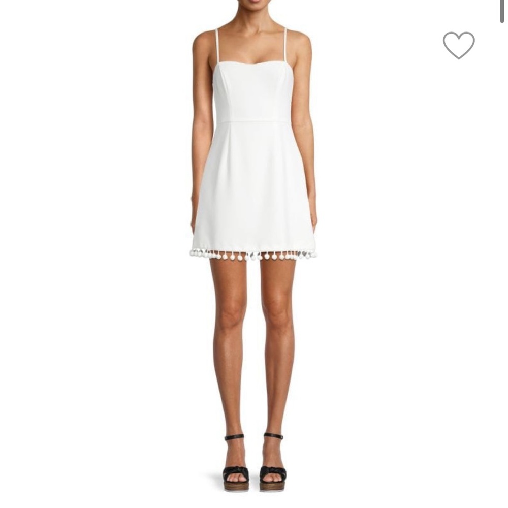 French Connection Whisper Pom Pom Mini Dress